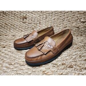 Jarman Men's Tassel Moccasin Brown Dress Shoes Loafers Leather Size 7.5 New!